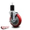 Service Caster 5'' Red Poly Swivel 1-3/4'' Expanding Stem Caster with Brake SCC-EX20S514-PPUB-RED-TLB-134 - alternate 2